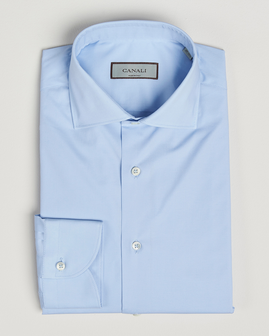 Men | Shirts | Canali | Slim Fit Cotton/Stretch Shirt Light Blue