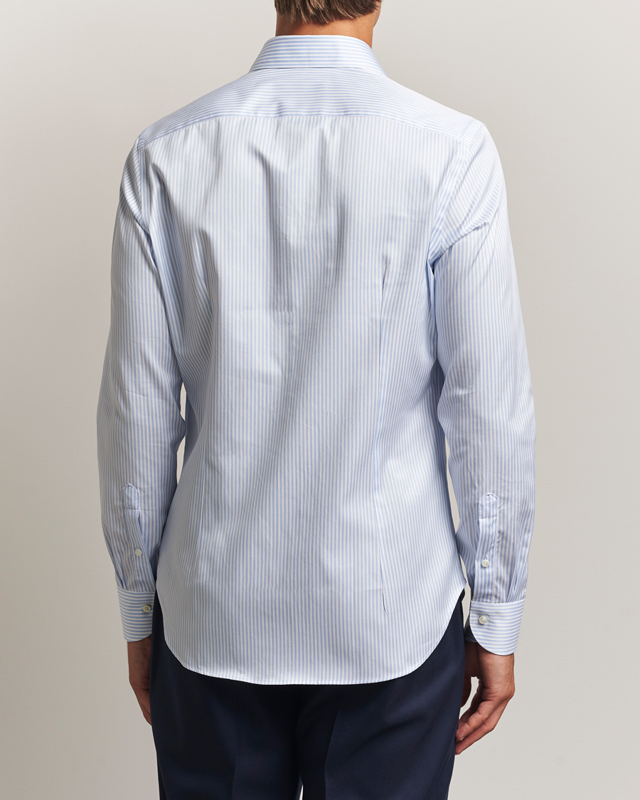 Men | Shirts | Canali | Slim Fit Cotton Shirt Light Blue Stripe