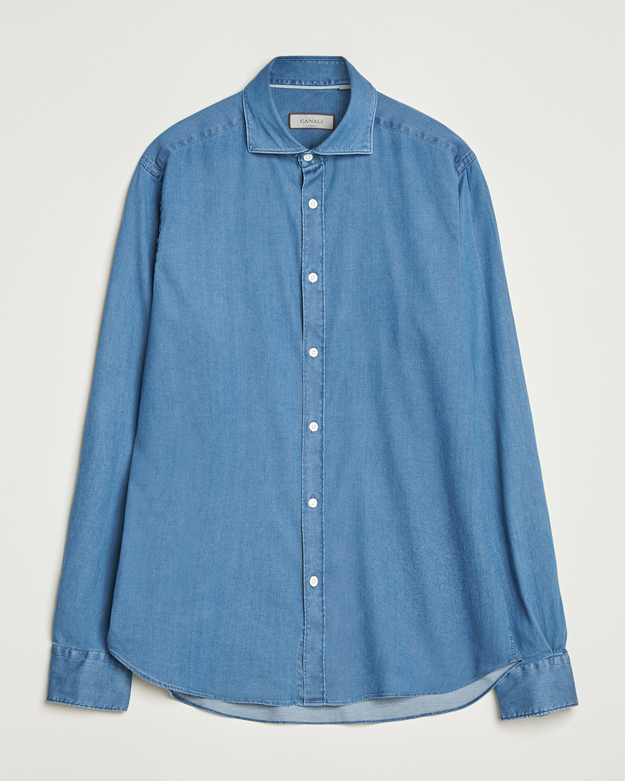 Men | Shirts | Canali | Denim Shirt Stone Wash