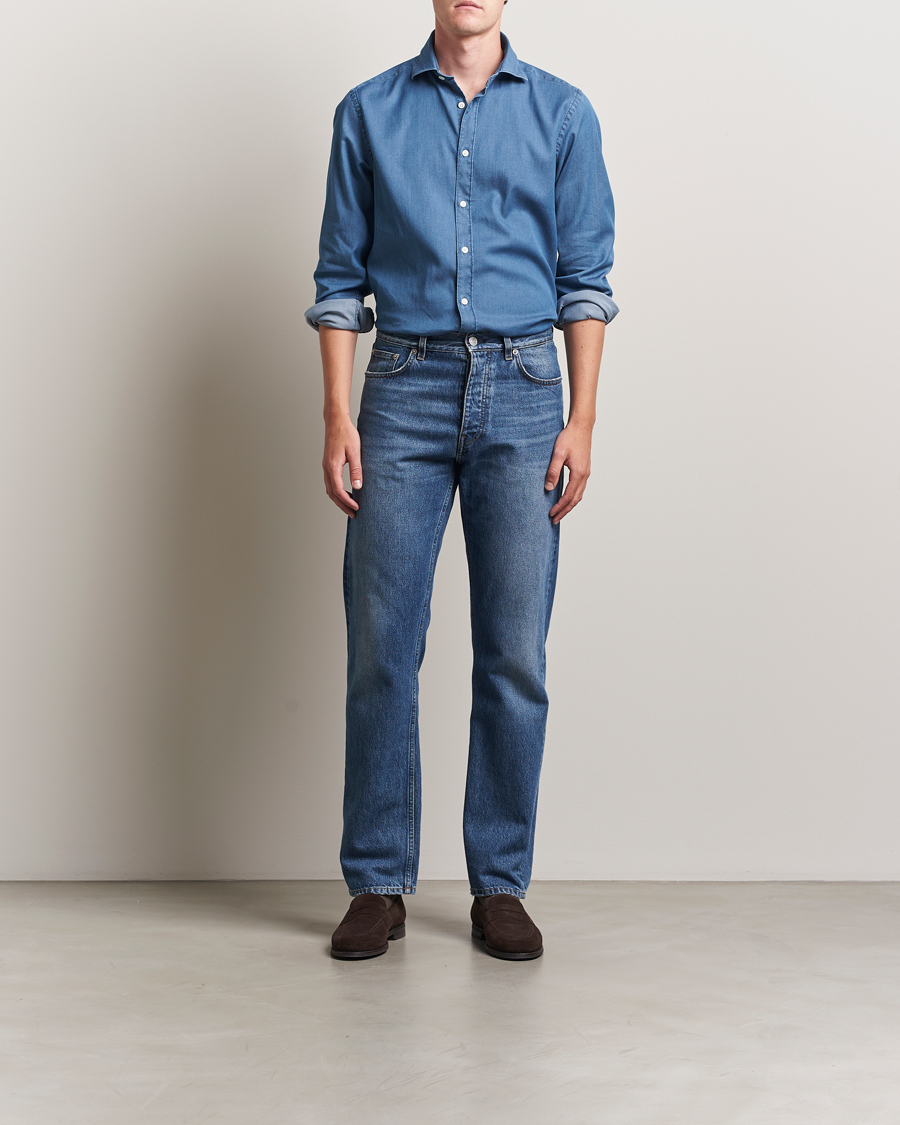Men | Shirts | Canali | Denim Shirt Stone Wash