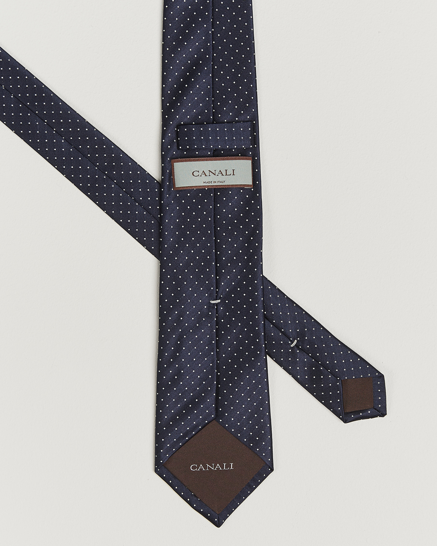 Men | Ties | Canali | Micro Dot Silk Tie Navy