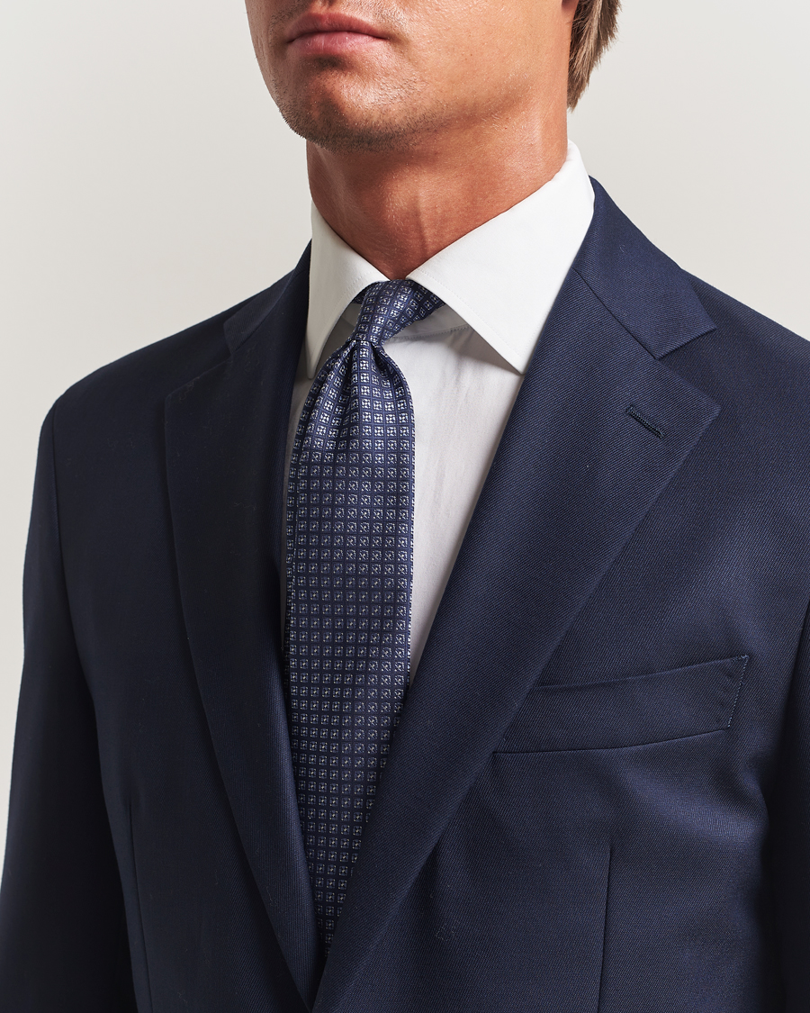 Men | Ties | Canali | Jacquard Silk Tie Navy/Blue