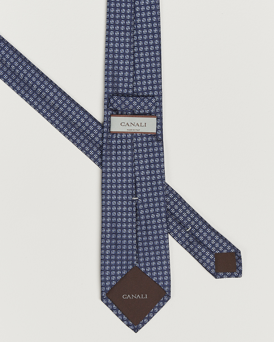 Men | Ties | Canali | Jacquard Silk Tie Navy/Blue