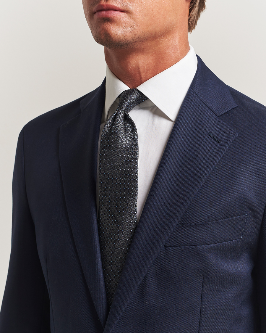 Men | Ties | Canali | Jacquard Silk Tie Navy