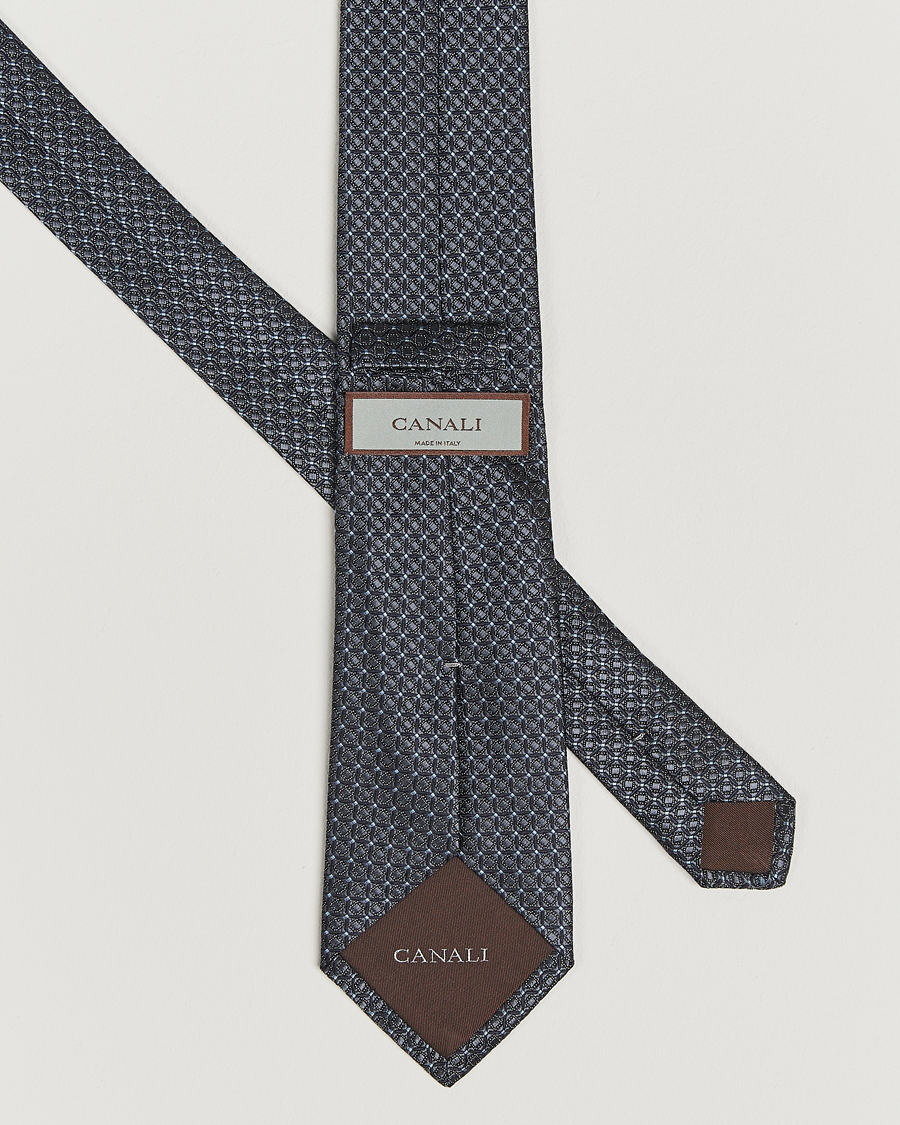 Men | Ties | Canali | Jacquard Silk Tie Navy