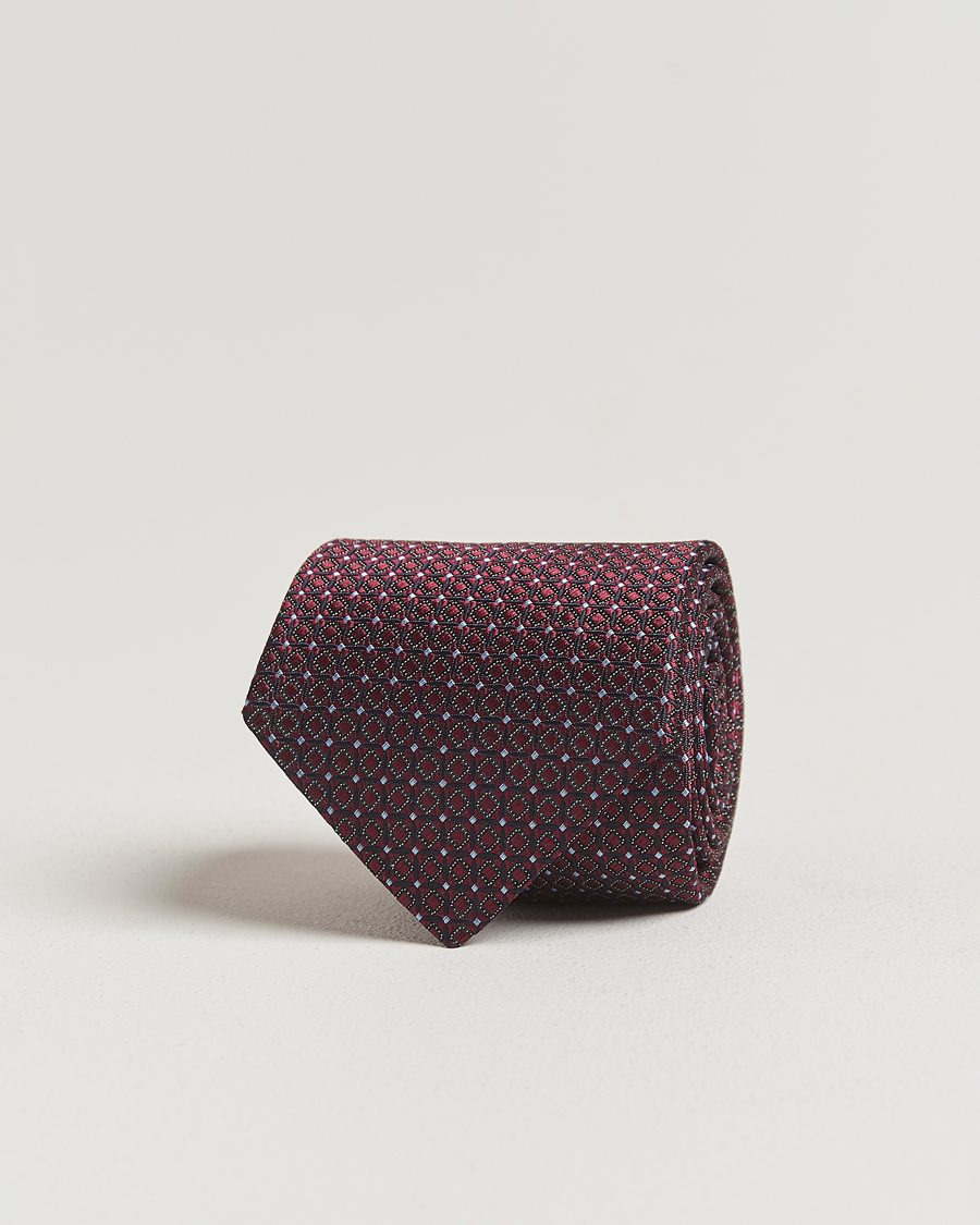 Men | Ties | Canali | Jacquard Silk Tie Burgundy