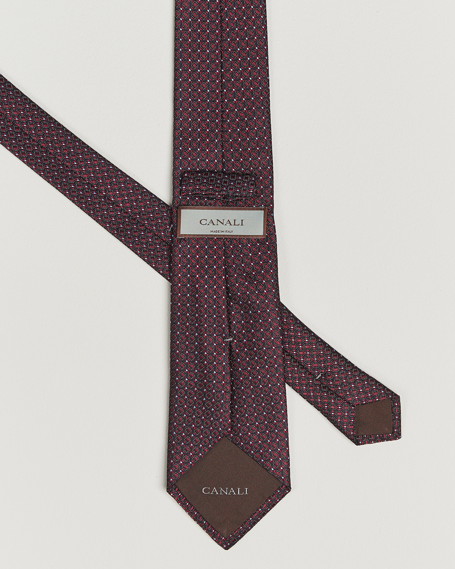 Men | Ties | Canali | Jacquard Silk Tie Burgundy