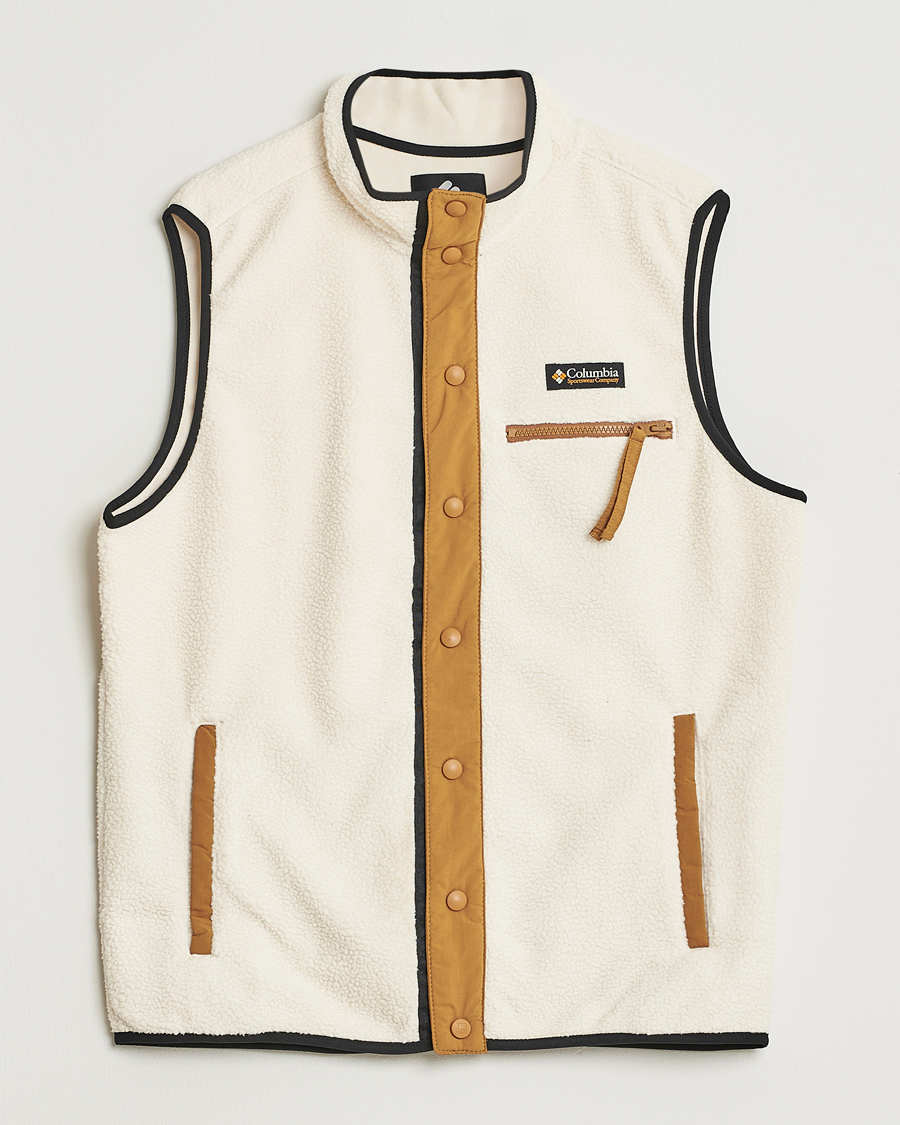 Men | Gilets | Columbia | Helvetia Half Snap Fleece Vest Chalk