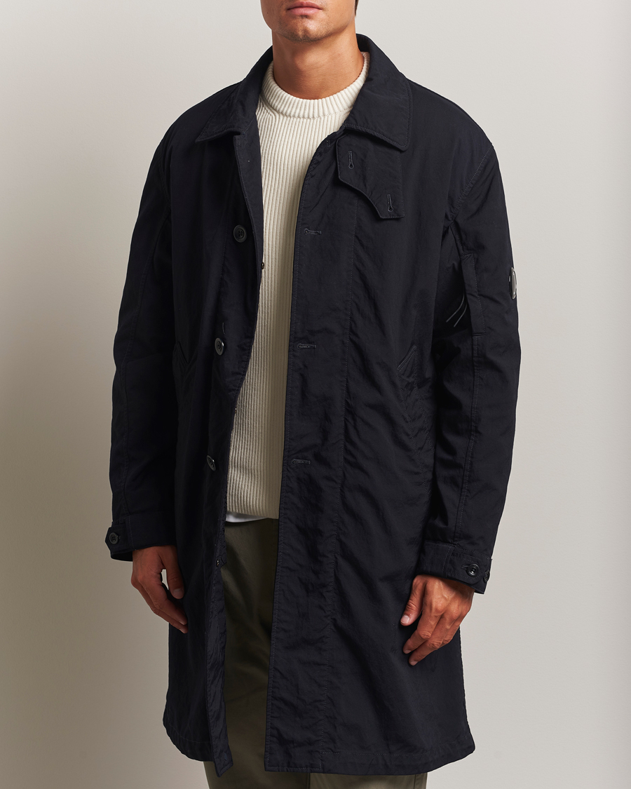 Men | Coats & Jackets | C.P. Company | Twill Garment Dyed Lined Coat Navy
