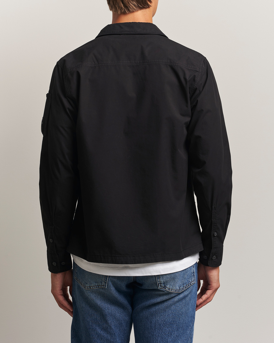 Men | Shirts | C.P. Company | Organic Cotton Gabardine Zip Overshirt Black