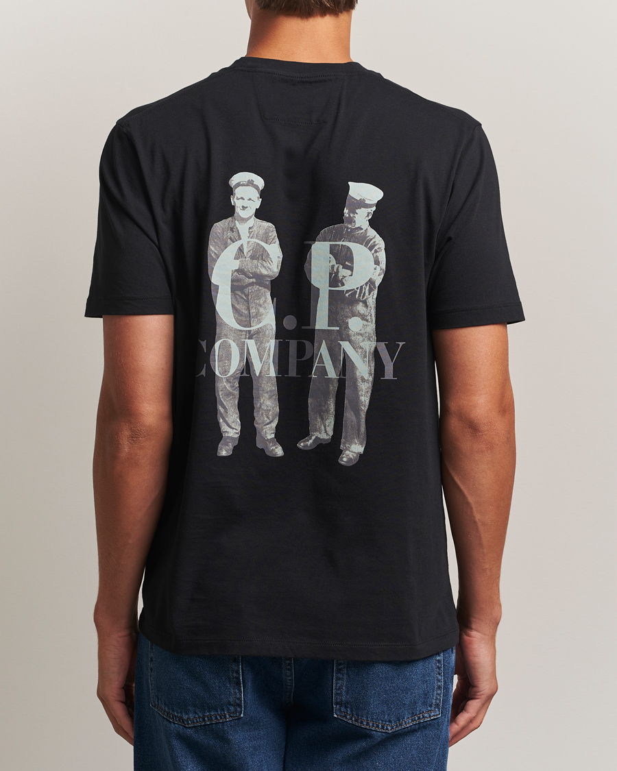 Men | T-Shirts | C.P. Company | Jersey Back Logo T-Shirt Black