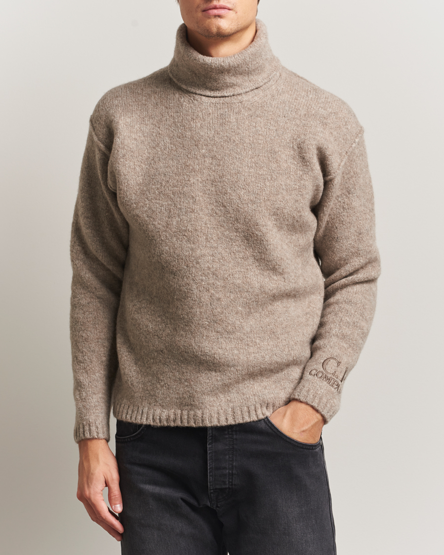 Men | Sweaters & Knitwear | C.P. Company | Merino Extra Fine Knitted Polo Taupe