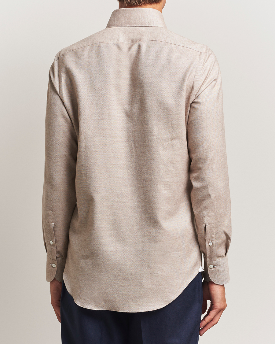Men | Shirts | Finamore Napoli | Milano Slim Cashmere BD Shirt Beige