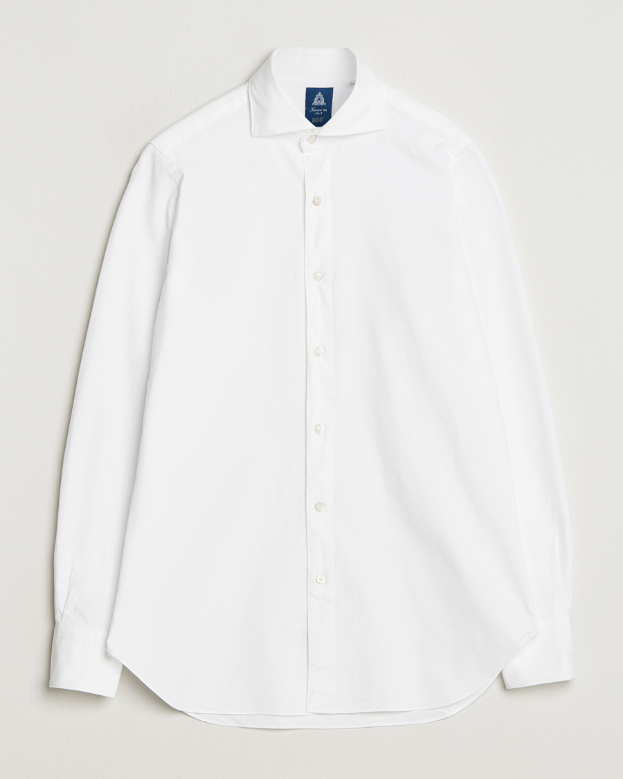 Men | Shirts | Finamore Napoli | Gaeta Flannel Sport Shirt White