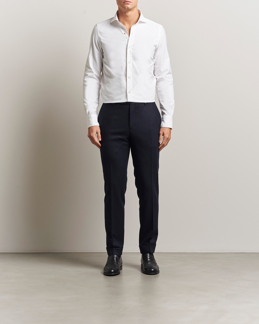 Men | Shirts | Finamore Napoli | Gaeta Flannel Sport Shirt White