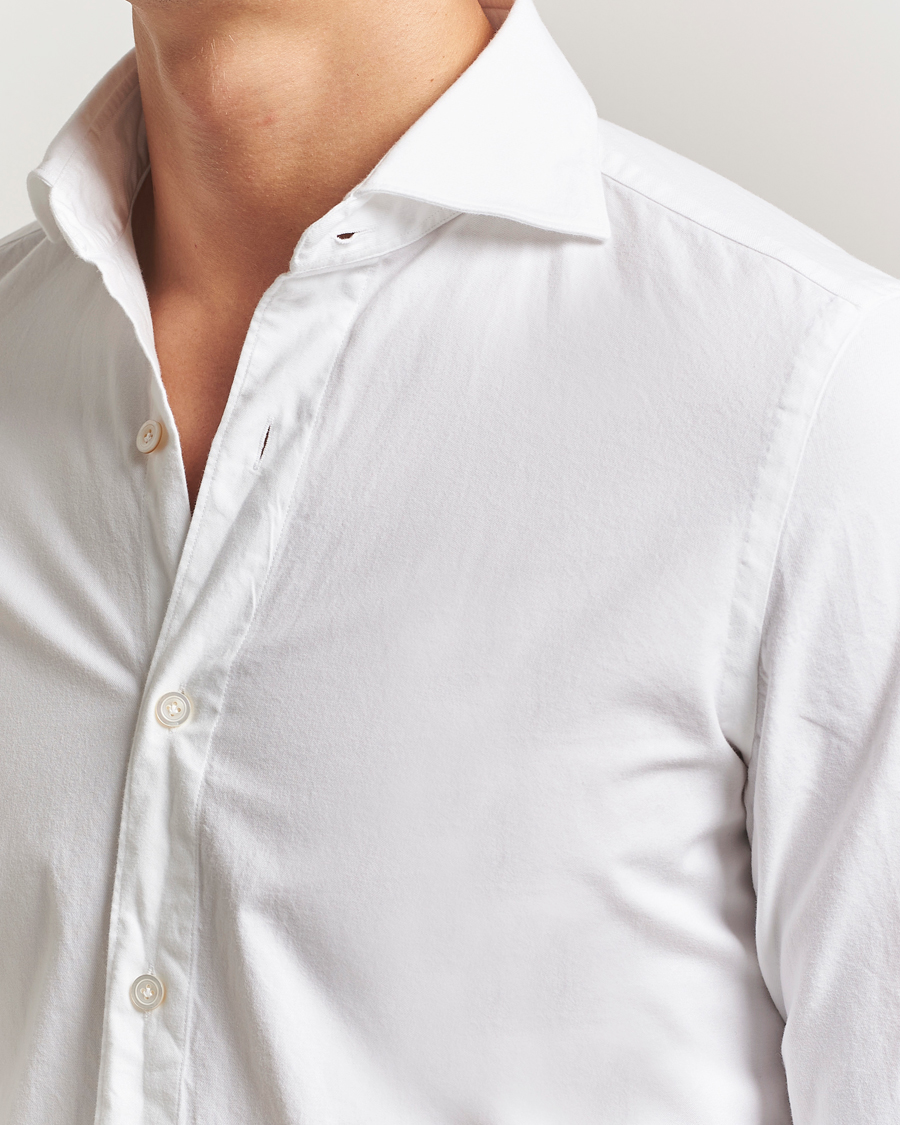 Men | Shirts | Finamore Napoli | Gaeta Flannel Sport Shirt White