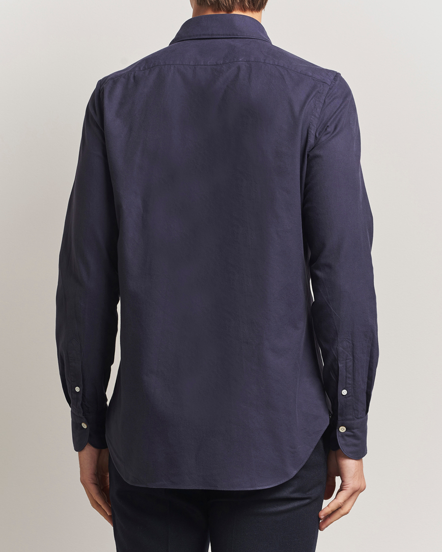 Men | Shirts | Finamore Napoli | Gaeta Flannel Sport Shirt Navy