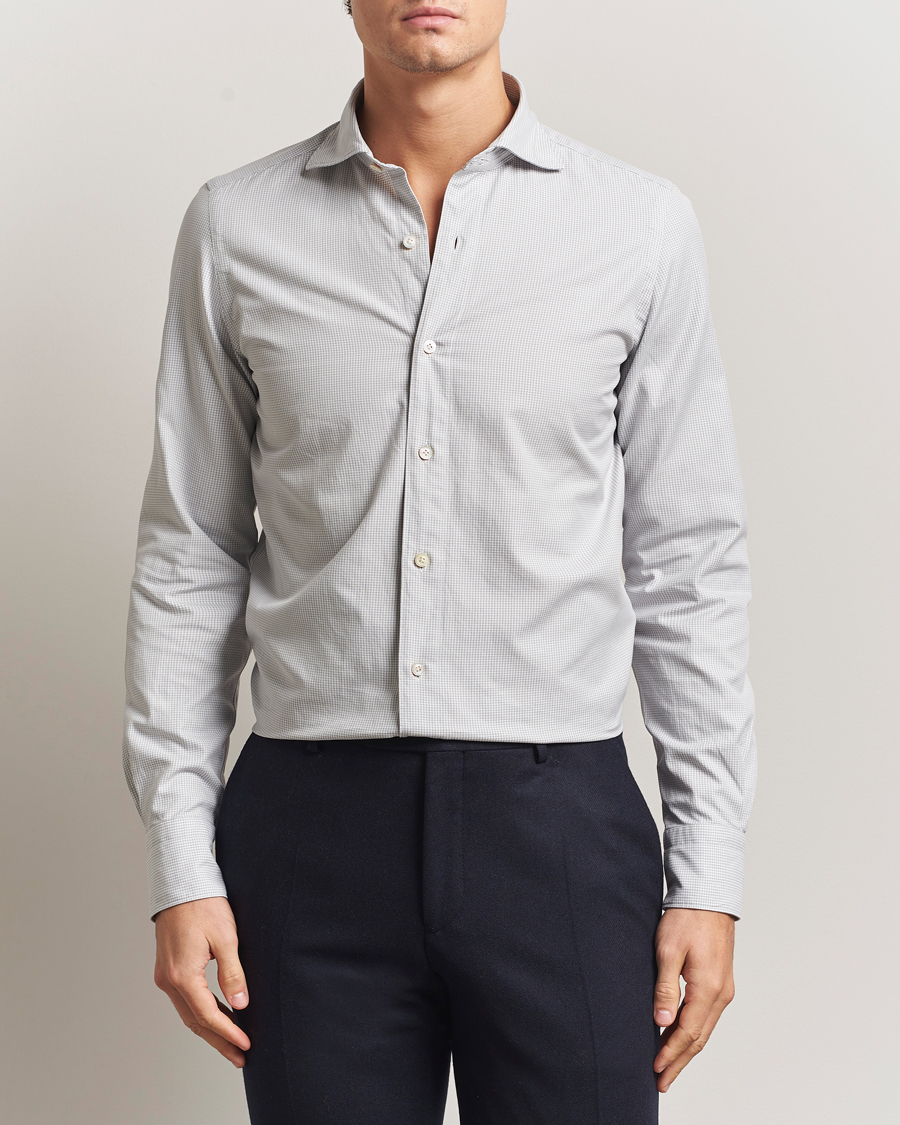 Men | Shirts | Finamore Napoli | Gaeta Flannel Sport Shirt Light Grey