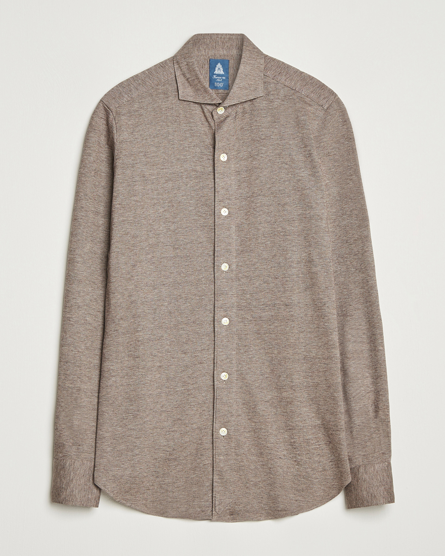 Men | Shirts | Finamore Napoli | Cotton/Cashmere Jersey Polo Beige