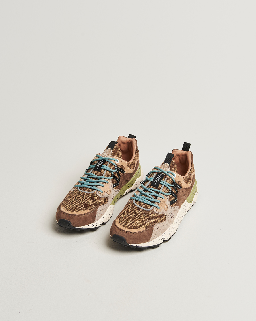Men | Sneakers | Flower Mountain | Yamano 3 Suede/Tweed Wool Sneaker Brown