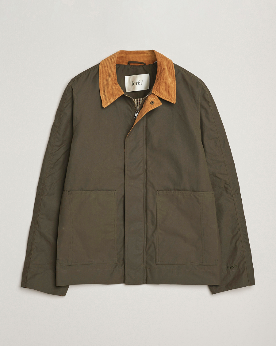 Men | Coats & Jackets | Forét | Aspen Oilskin Jacket Army
