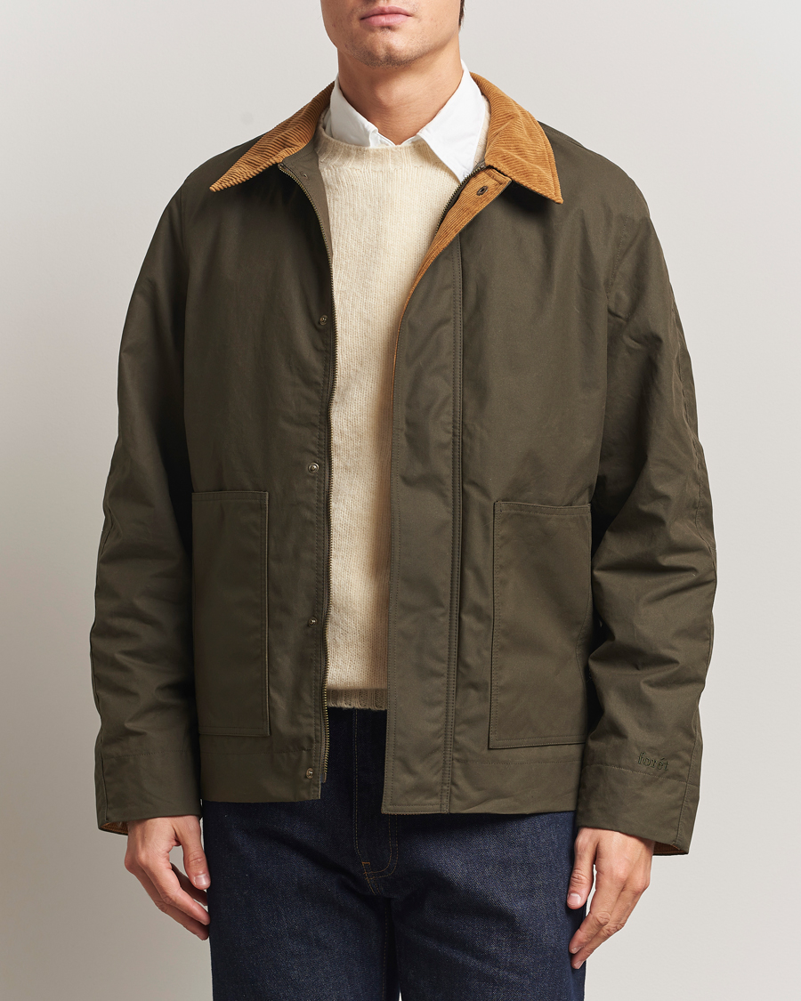Men | Coats & Jackets | Forét | Aspen Oilskin Jacket Army