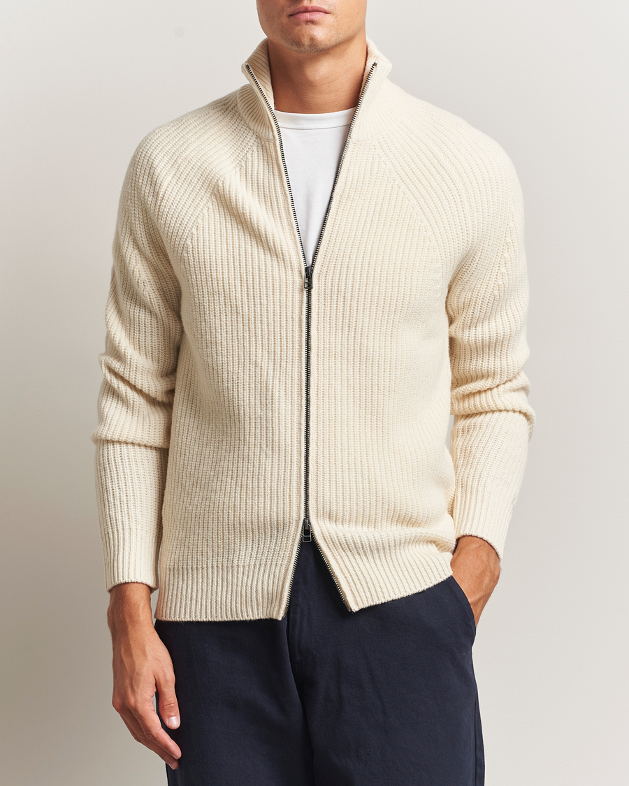 Men | Sweaters & Knitwear | Forét | Delta Wool Zip Knit Cloud