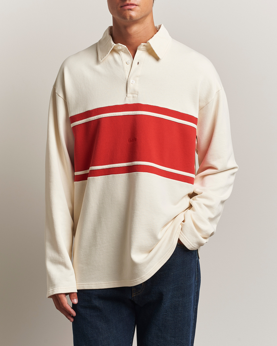Men | Sweaters & Knitwear | Forét | Match Rugby Sweatshirt Cloud/Red