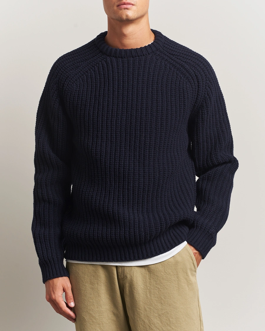 Men | Sweaters & Knitwear | Forét | Trip Chunky Rib Knit Navy