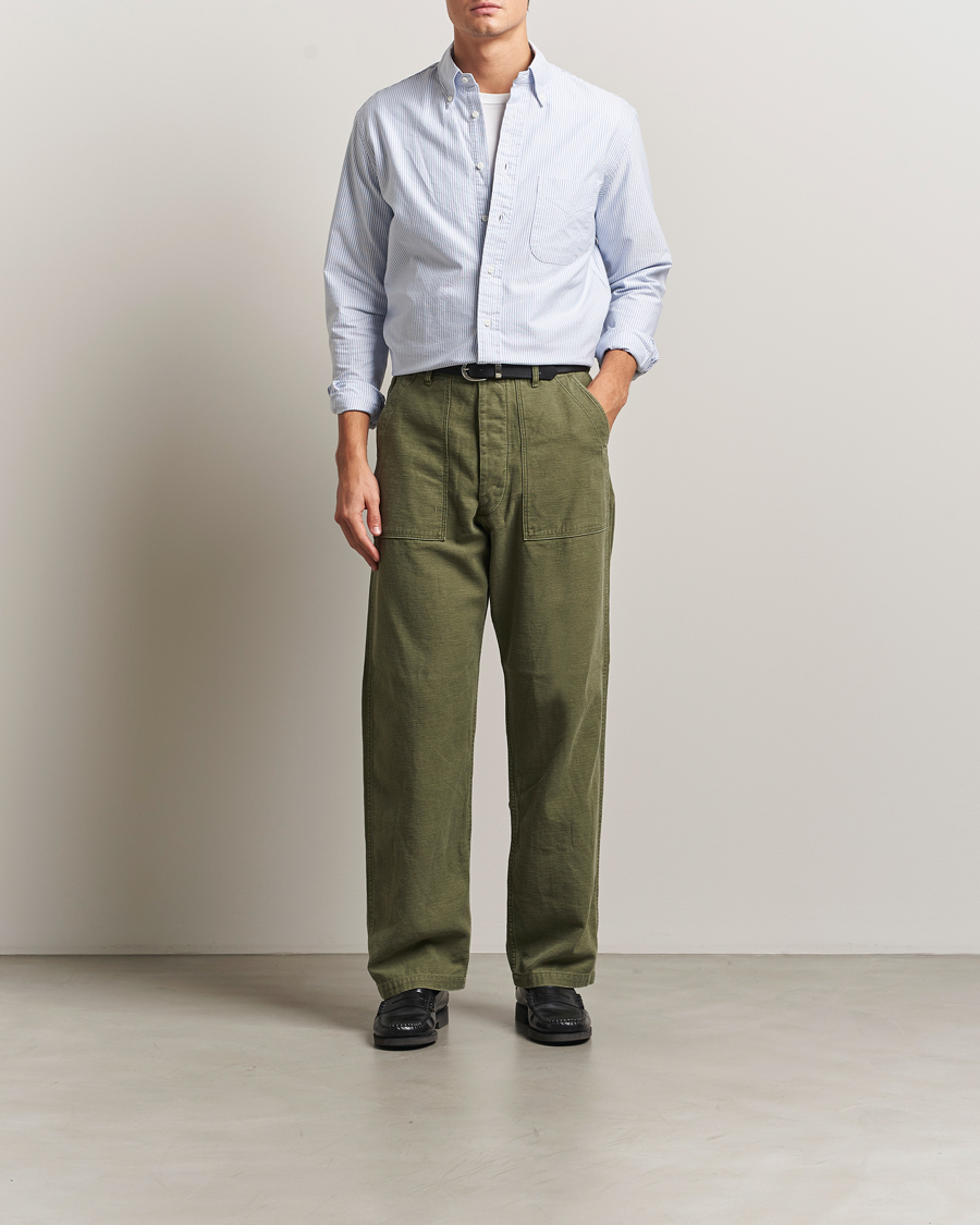 Men | Shirts | Gitman Vintage | Oxford Button Down Shirt Light Blue Stripe