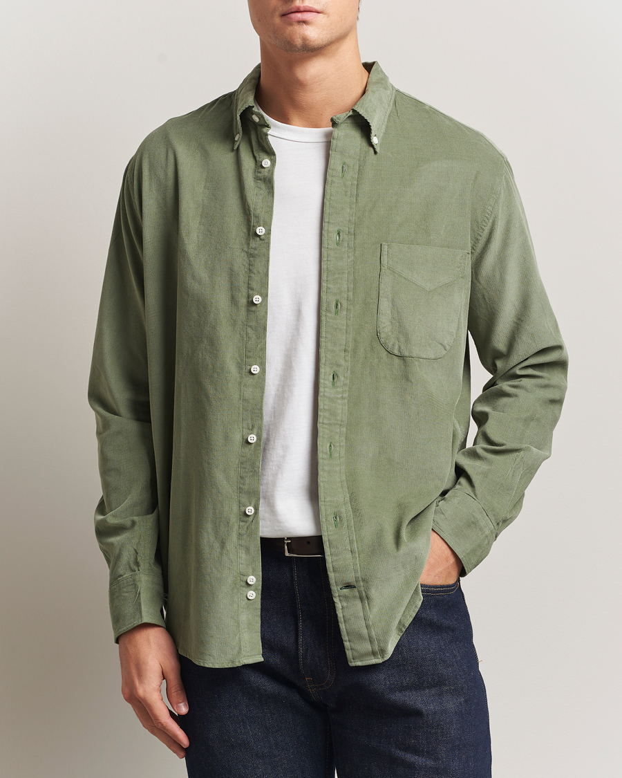 Men | Shirts | Gitman Vintage | Corduroy Button Down Shirt Sage