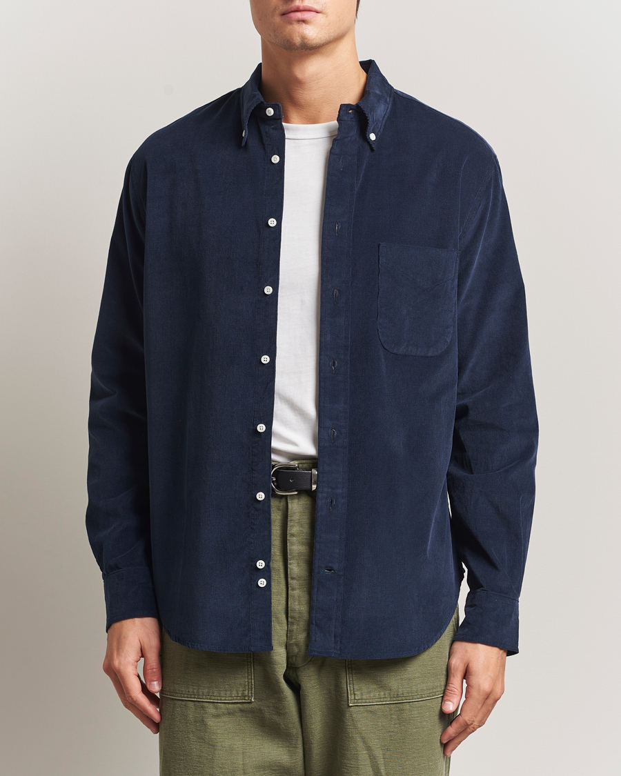 Men | Shirts | Gitman Vintage | Corduroy Button Down Shirt Navy