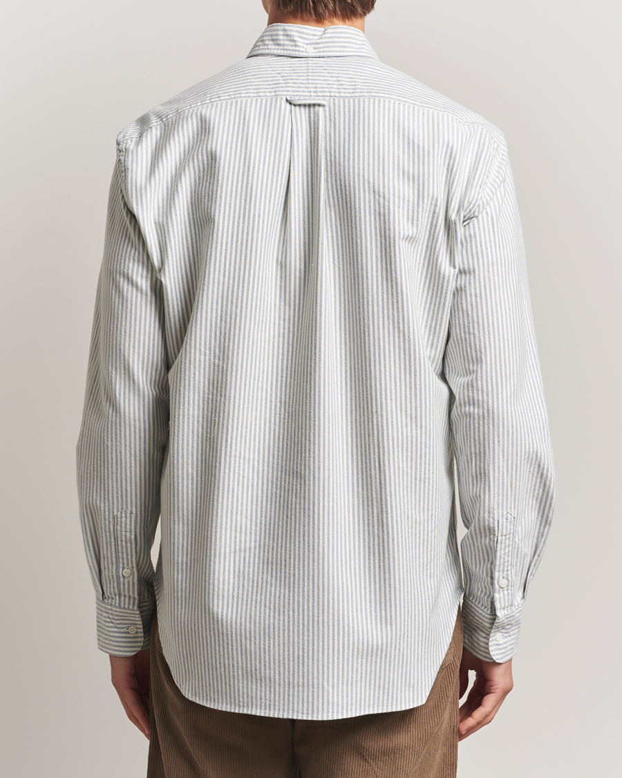 Men | Shirts | Gitman Vintage | Brushed Oxford Button Down Shirt Blue Stripe