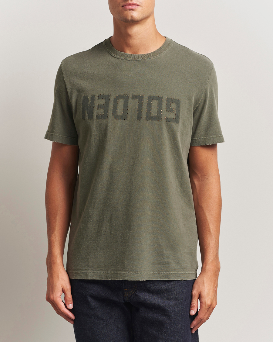 Men | T-Shirts | Golden Goose | Cotton Logo T-Shirt Dusty Olive