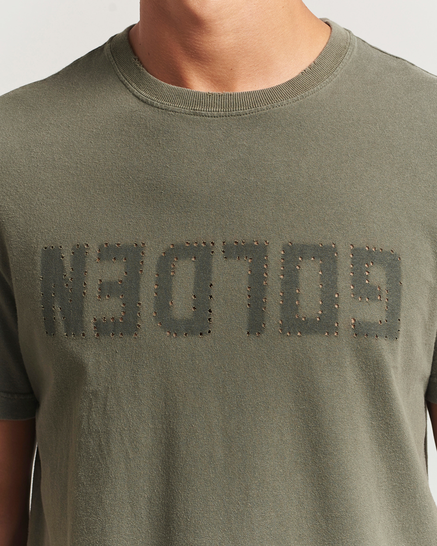 Men | T-Shirts | Golden Goose | Cotton Logo T-Shirt Dusty Olive