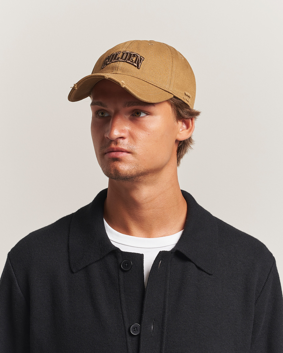 Men | Hats & Caps | Golden Goose | Embroidered Cotton Cap Beige