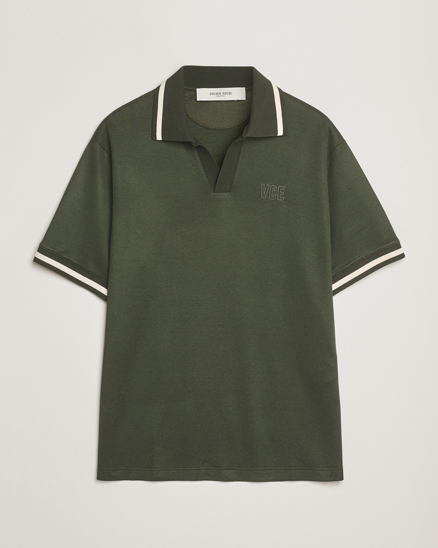 Men | Polo Shirts | Golden Goose | Micro Piquet Knit Polo Grape Leaf