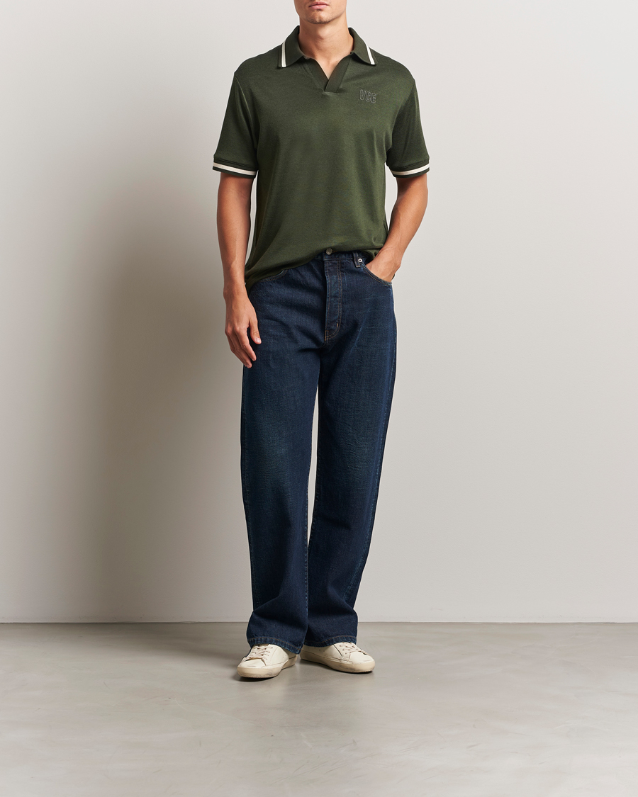 Men | Polo Shirts | Golden Goose | Micro Piquet Knit Polo Grape Leaf