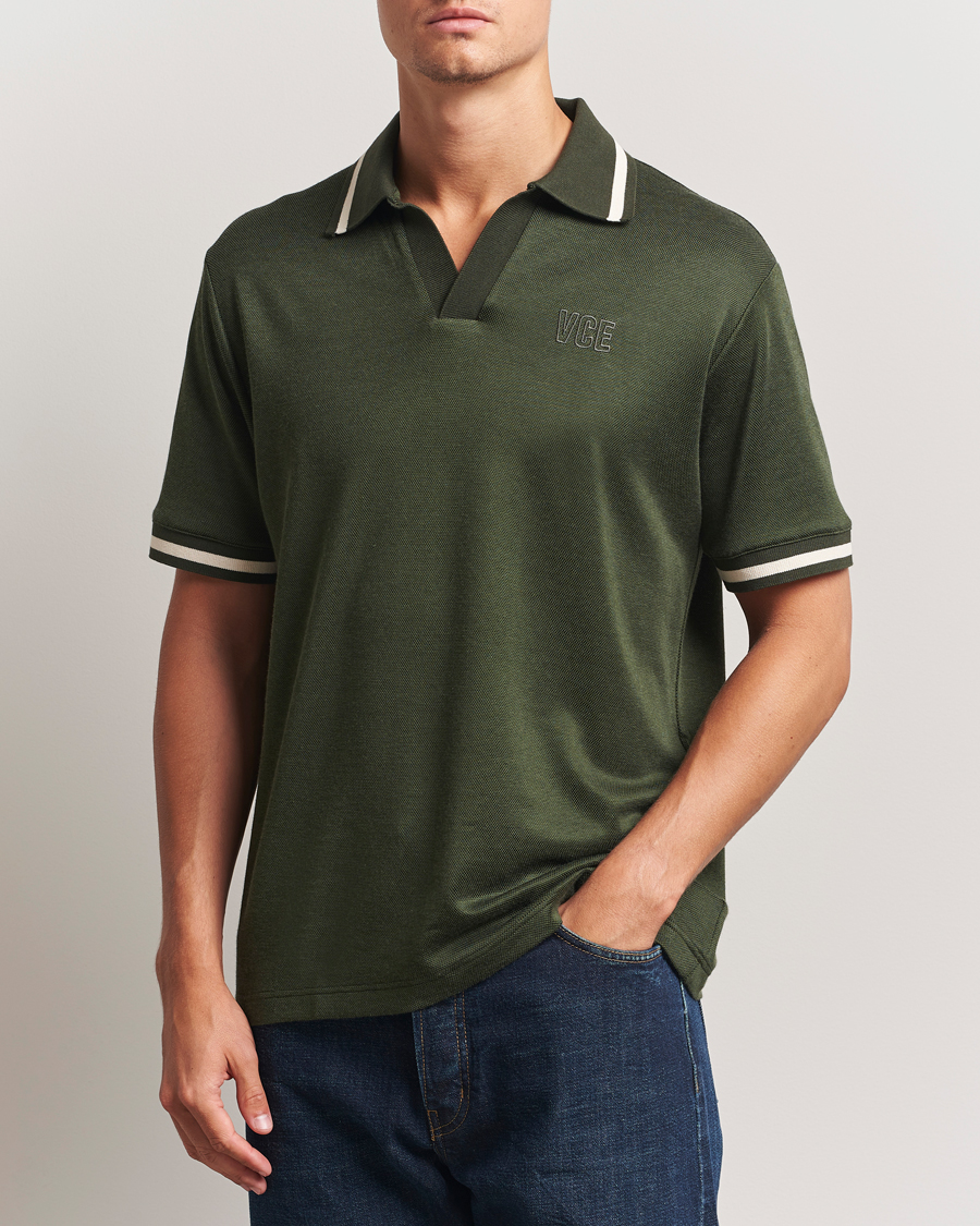 Men | Polo Shirts | Golden Goose | Micro Piquet Knit Polo Grape Leaf