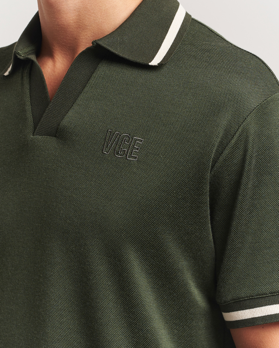 Men | Polo Shirts | Golden Goose | Micro Piquet Knit Polo Grape Leaf