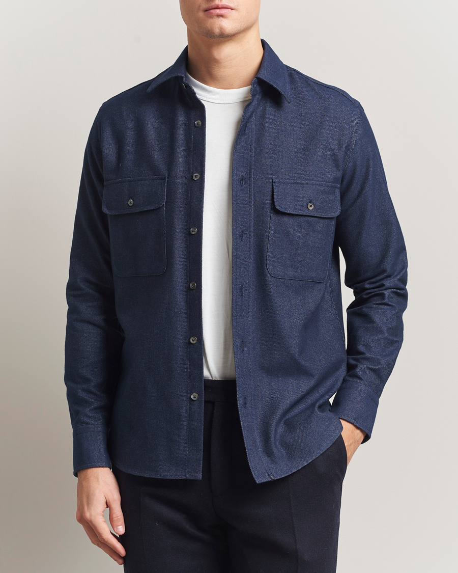 Men | Shirts | Grigio | Heavy Twill Overshirt Navy