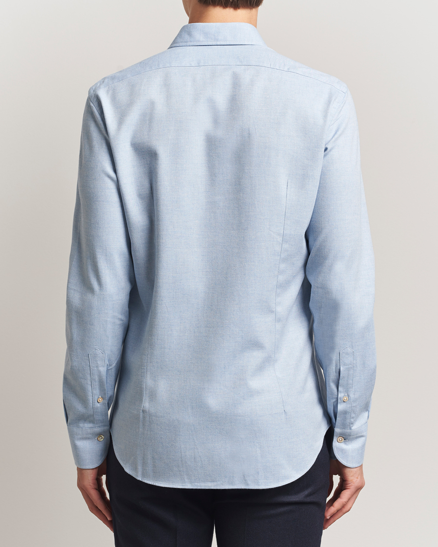 Men | Shirts | Grigio | Washed Flannel Shirt Light Blue