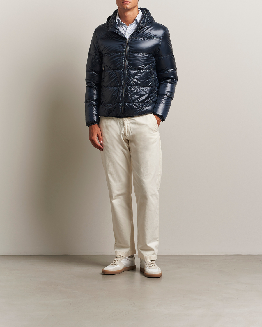Men | Coats & Jackets | Herno | Piumino Nylon Bomber Navy