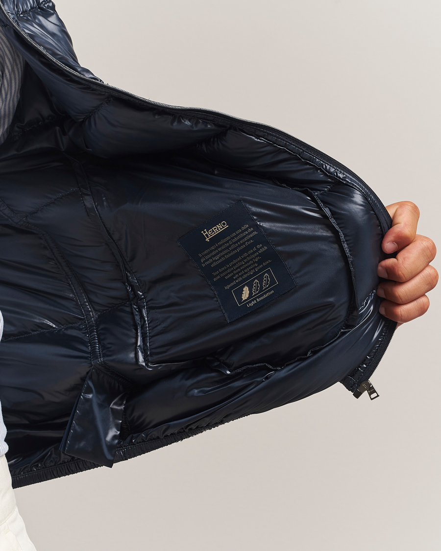 Men | Coats & Jackets | Herno | Piumino Nylon Bomber Navy