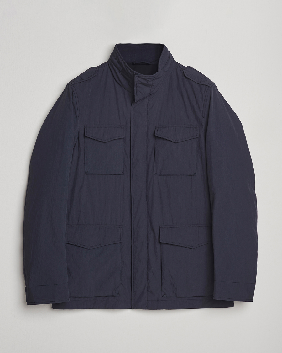 Men | Coats & Jackets | Herno | Soft Nylon Field Jacket Navy