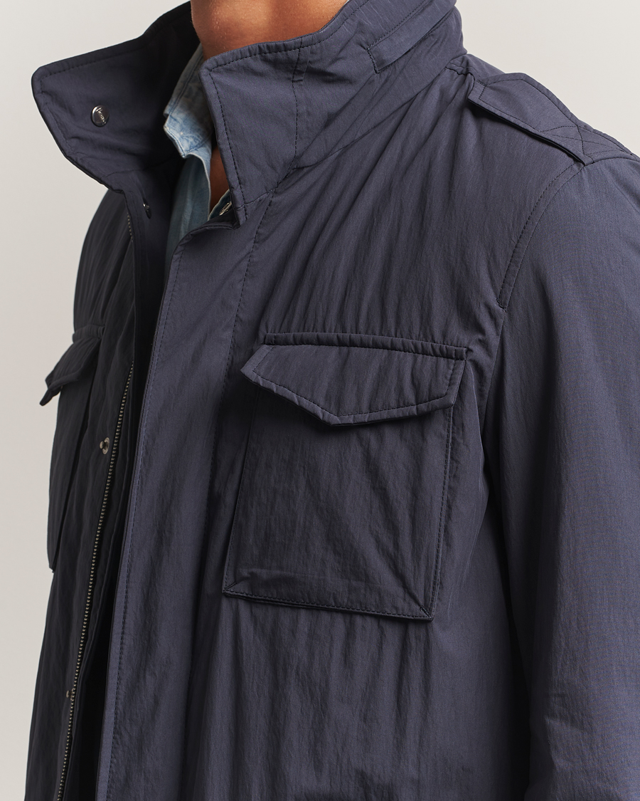 Men | Coats & Jackets | Herno | Soft Nylon Field Jacket Navy