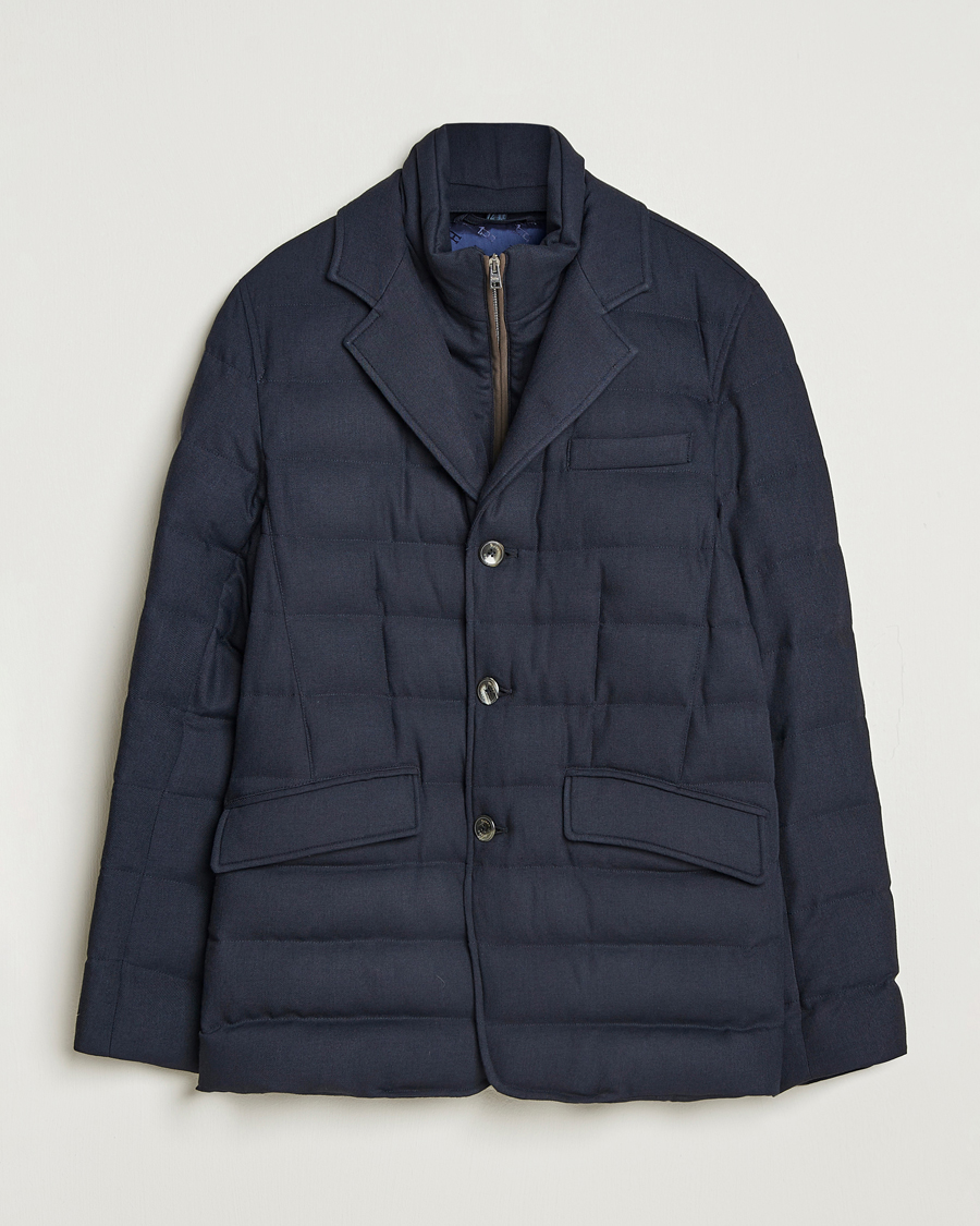 Men | Coats & Jackets | Herno | Flannel Down Blazer Navy