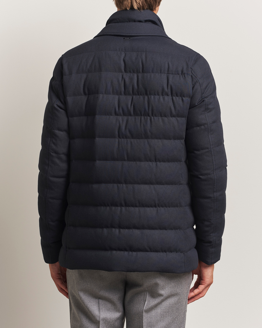 Men | Coats & Jackets | Herno | Flannel Down Blazer Navy