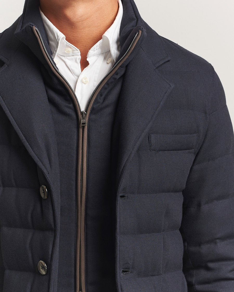 Men | Coats & Jackets | Herno | Flannel Down Blazer Navy