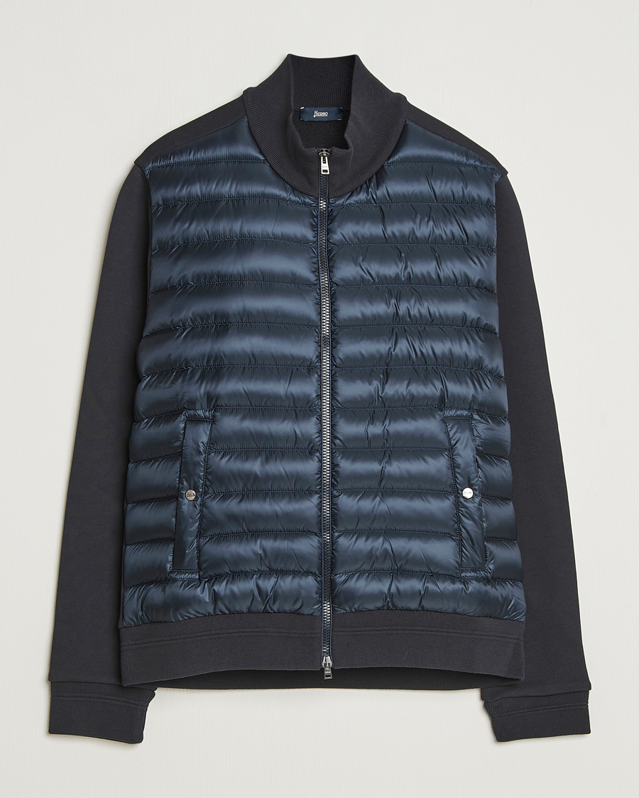 Men | Coats & Jackets | Herno | Hybrid Full Zip Cardigan Navy